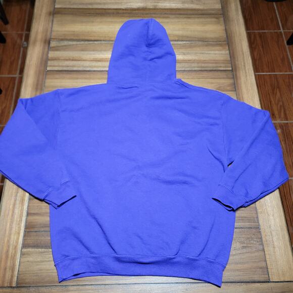 Gildan Purple Pullover Hoodie Axolotl "Own Your Magic" - Size Large - Picture 3 of 5